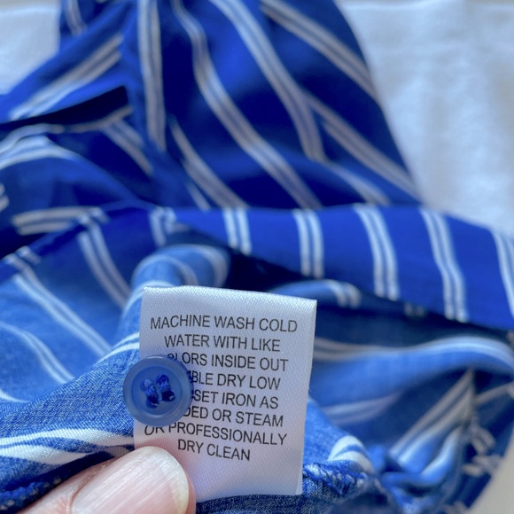 Grand & Greene Striped Button Down Tie Up - Picture 4 of 5